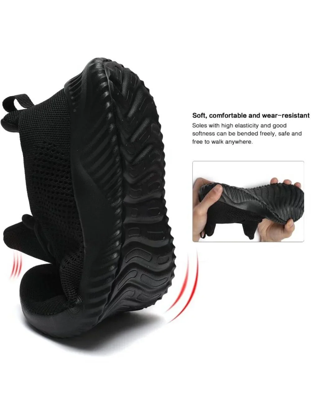 Men's Black Mesh Ultra Light Breathable Casual Fashion Slip on Walking Sneaker